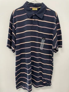 Duck Head Striped Short Sleeve Polo Shirt Large NWT 0724 - Picture 1 of 6