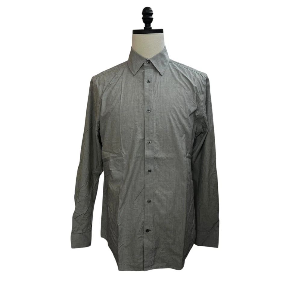 Рубашка Gap Dress мужская размер 16,5 серая оригинальный крой без железного воротника на пуговицах - Изображение 1 из 4