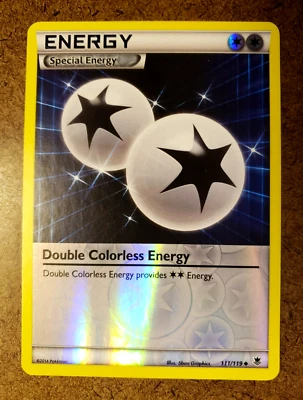 POKEMON TCG DOUBLE COLORLESS ENERGY XY PHANTOM FORCES (PHF) REVERSE HOLO 111/119 - Image 1 of 4