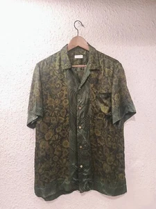 DRIES VAN NOTEN FLORAL PRINTED SHORT SLEEVE KHAKI SHIRT size 46 NEW !! - Picture 1 of 14