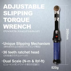JAPAN - PROPER WORKS 1/4” Torque Wrench 2-10Nm Adjustable Slipping Torque Wrench - Picture 1 of 6