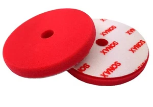 SONAX 143mm Exzenter-Polierschwamm rot glatt hart Polierpad Schleifpad polieren - Bild 1 von 1