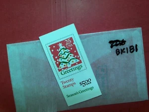 Folleto de estampillas de Estados Unidos - #BK181 - Saludos de Navidad - 25 centavos - Imagen 1 de 1