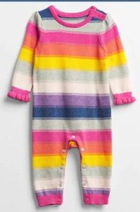Baby Gap Mädchen 12-18 Monate helle Streifen Pullover Strampler 1 Stück. Neu mit Etikett 3 Artikel  - Bild 1 von 4