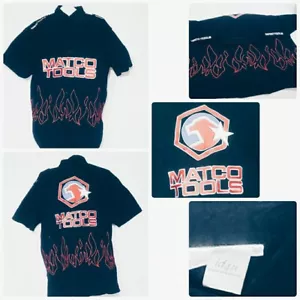 Matco Tools Button Front Work Pit Shirt Men's Embroidered Flames Graphics - Picture 1 of 8
