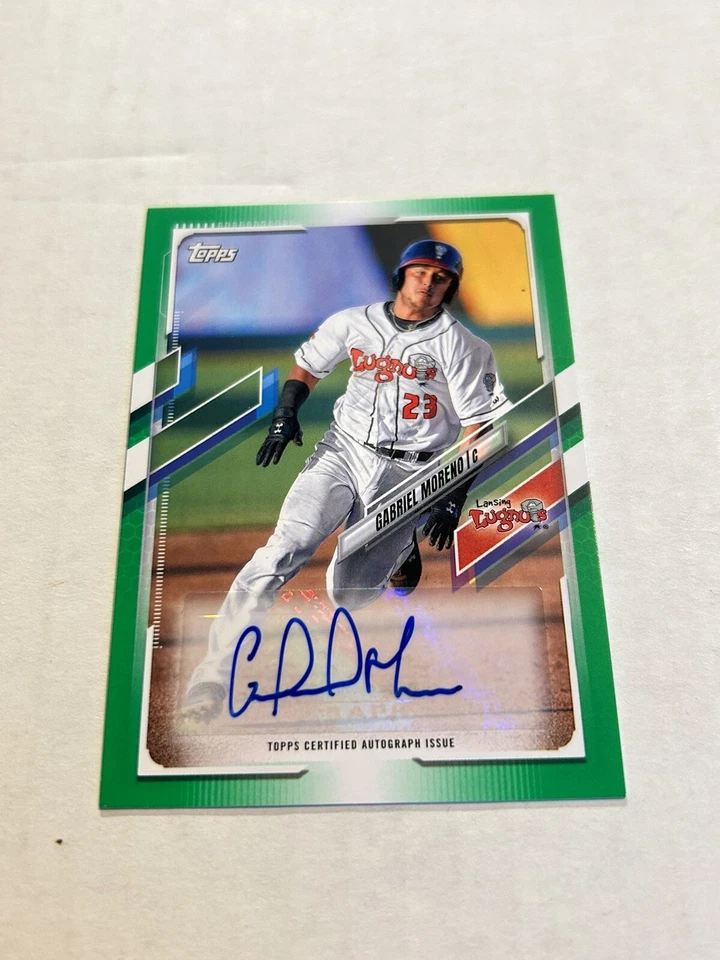 2021 TOPPS PRO DEBUT GABRIEL MORENO 29/99 GREEN AUTO BLUE JAYS SP - Image 1 of 2