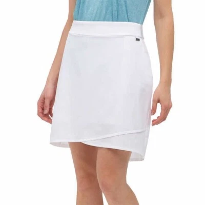 Greg Norman Women’s Stretch Golf Lined Short with 3 Pocket Skort, White, Size XL - Image 1 of 4