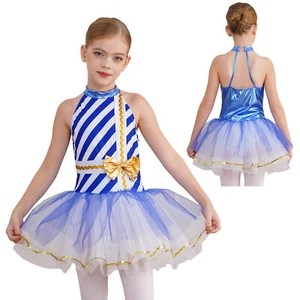 Girl's Christmas Mrs Santa Claus Costume Candy Cane Striped Dance Tutu Dress - Picture 1 of 44