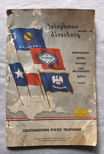 SELTEN gebrauchte 1963 BROWNWOOD PONY DECKE ZEPHYR TEXAS TELEFONVERZEICHNIS - Bild 1 von 7