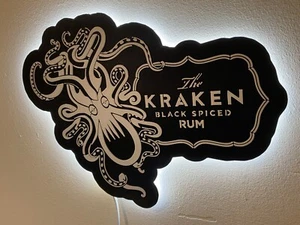 Kraken Black Rum beleuchtete Wand LED Leuchtkasten Pub Schild, Mancave Bar, USB - Bild 1 von 9