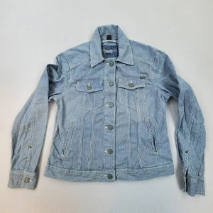 Eddie Bauer Jeansjacke Trucker Denim Streifen Damen Größe M - Bild 1 von 10