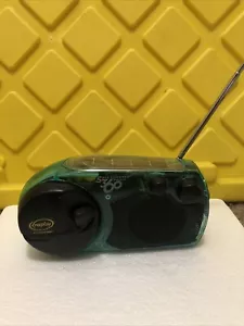 FREEPLAY Self Powered Solar AM/FM Emergency Radio works Crank Clear Blue/Green - Picture 1 of 6