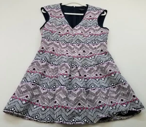Nanette Lepore Dress Womens Size 12 Multicolor Geometric Sleeveless Lined Summer - Picture 1 of 12