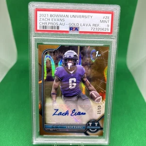 Bowman Chrome U 2021 1st Gold Lava Ref Auto #/50 PSA 9 Rams Jets #BCPA-ZE - Imagen 1 de 2