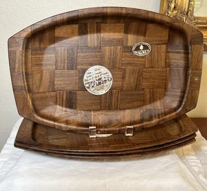 Weavewood Serviertablett Nussbaum Braun Mid-Century Modern USA 121/2" × 8" Vintage - Bild 1 von 5