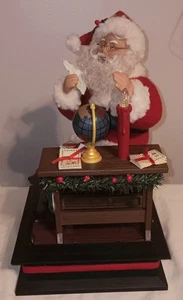 Vintage 1993 Holiday Creations Musical Santa Claus At Desk Writing Letters - Picture 1 of 13