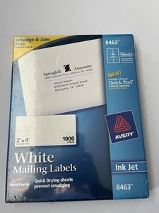 Etichette postali Avery White 1000 etichette (nuove) 2” X 4” - Foto 1 di 2
