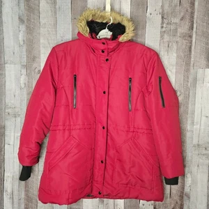 YOKI Outerwear Collection Red Padded Full Zip Hooded COAT Women's 3X 3XL Gift - Picture 1 of 11