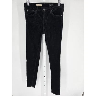 Adriano Goldschmied 女式 27 码紧身超紧身黑色天鹅绒裤子 — 第 1/4 张图片