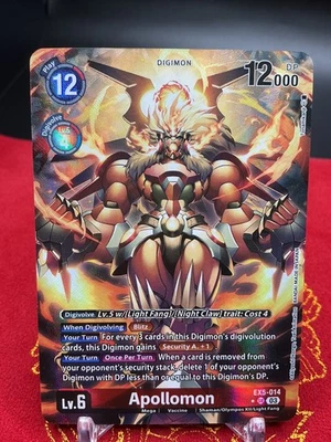 Apollomon (Alternate Art) EX5-014 SR Digimon Animal Colosseum LP - Image 1 of 2