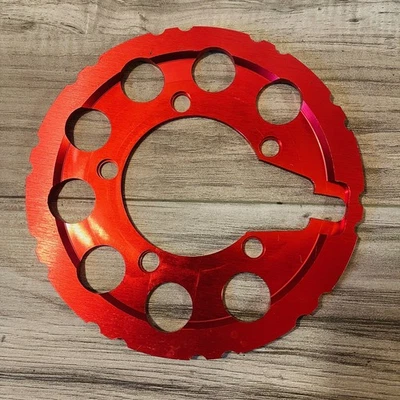MTB Bash Guard Ring Red CNC Aluminum 42T 94BCD 5 Bolt Vintage - Image 1 of 3