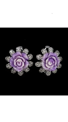 925 Sterling Silber Ohrringe Rund Simuliert Cz Edelstein Schmuck - Bild 1 von 4