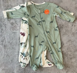 Baby Boys’ 2 Pack Dinosaur Print Footed Pajamas For 3 Months - Carter’s - Picture 1 of 4