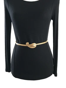 Accessocraft NYC cintura donna a spirale XS VINTAGE metallo elasticizzato fibbia paisley discoteca - Foto 1 di 10