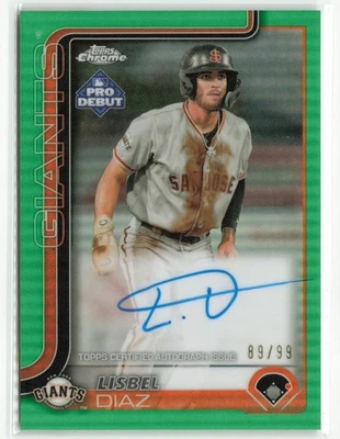 2025 Topps Pro Debut Chrome Lisbel Diaz #PDC-137 Green Auto /99 - Image 1 of 2