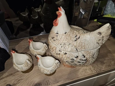 Mason Cash Brown Hen Egg Holder  and egg cups  - Image 1 of 4