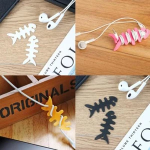 New Fish Bone Kopfhörer Kabel Wickler Kopfhörer Kabel !ψ U9I6 μρ ✨ш ыч Z3N D0P1 - Afbeelding 1 van 7