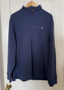 Polo Ralph Lauren Men’s XL Estate Rib Quarter-Zip Pullover Spring Navy - Picture 1 of 14