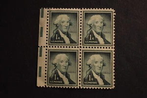1954 US Stamps Scott #1031 - 1 Cent Block 4 - Washington - MNH - Picture 1 of 2