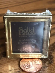 Vintage SOLID BRASS Photo Frame Hand Polished Lacquer Finish 1" x 1 /2", Taiwan - Picture 1 of 4