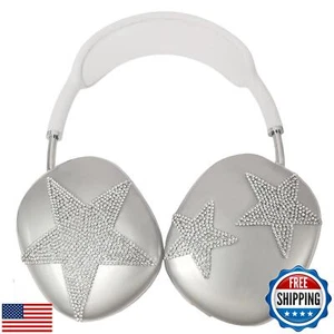 Case Cover for AirPods Max Glittering Rhinestones Stars, Clear Sparkling Cute - Picture 1 of 5