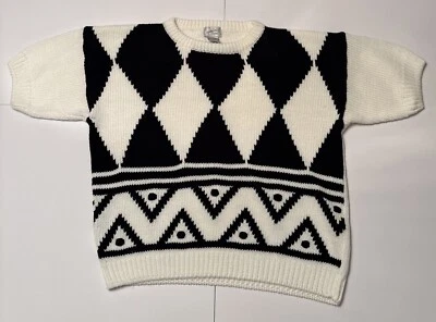 Suéter tejido Jacqueline Ferrar vintage manga corta mujer grande pequeño 12-14 Foto 1 de 4