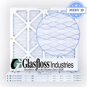 21-1/2x23-5/16x1 MERV 10 Air Filters, Pleated by Glasfloss 4-Pack, Made in USA - Picture 1 of 2