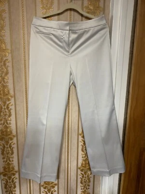 NWT! JS COLLECTIONS COCKTAIL/ PARTY SATIN SILVER ICE STRETCH PANTS SIZE 10  - Image 1 of 4