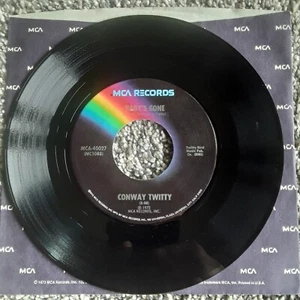 CONWAY TWITTY : Baby's Gone, Dim Lonely Places 45 RPM 1973 MCA #40027 - Picture 1 of 4