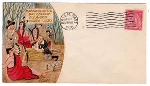 #682 Massachusetts Bay Colony 1930 First Day Cover Ralph Dyer Hand-painted - Picture 1 of 2
