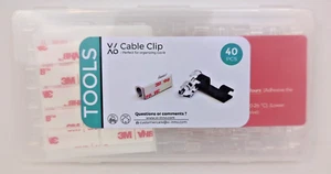 Juego de 40 piezas de clips para cables - Soporte de gestión de cables autoadhesivo, organizador de línea de cables - Imagen 1 de 8