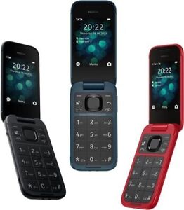Téléphone flambant neuf Nokia 2760 à rabat double SIM 2G gros boutons double écran