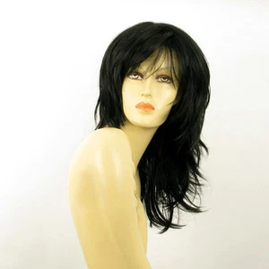 mid length wig for women black ref NINON 1B PERUK - Foto 1 di 8