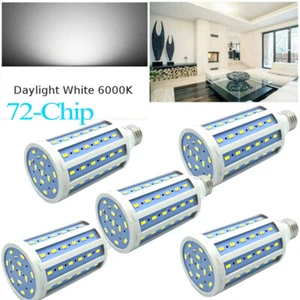 5 Pack 100W Eq LED Bulb 72-Chip Corn Light E26 20W Cool Daylight White 6000K - Picture 1 of 9