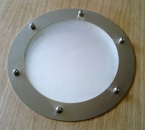 PORTHOLE FOR DOORS STAINLESS STEEL phi 323 mm flat - Picture 1 of 14