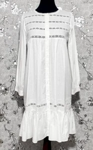 Camisón victoriano manga larga 100 % algodón blanco SoieRose - SR-1022 - Imagen 1 de 12