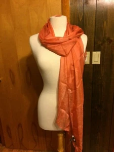 White House Black Market Fashion Women Silk Multi Shawl Scarf 20" x 70".  - Picture 1 of 5