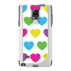OtterBox Commuter for Galaxy Note(Choose Model)White Multi Color Hearts