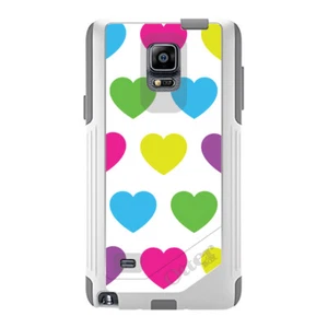 OtterBox Commuter for Galaxy Note(Choose Model)White Multi Color Hearts - Picture 1 of 15