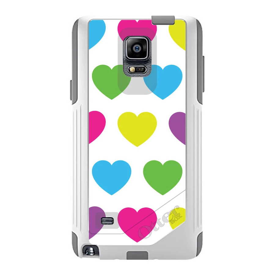 OtterBox Commuter for Galaxy Note(Choose Model)White Multi Color Hearts - Image 1 of 1